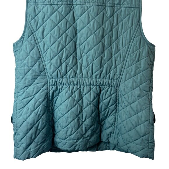 Talbots green diamond quilted vest size M - Picture 7 of 9